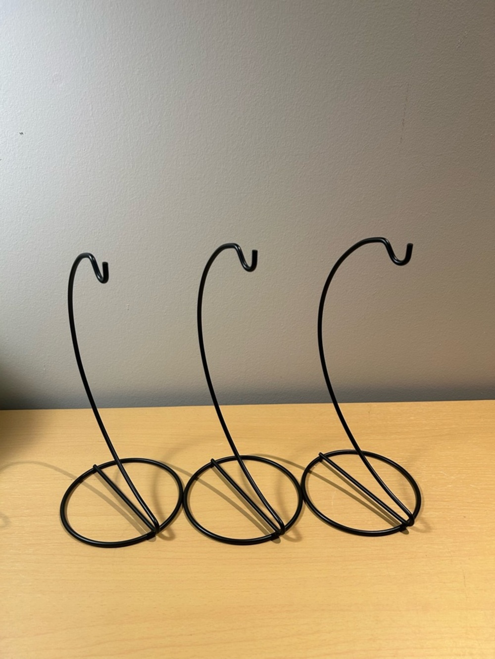 Black Metal Ornament Display Hangers - Set of 3